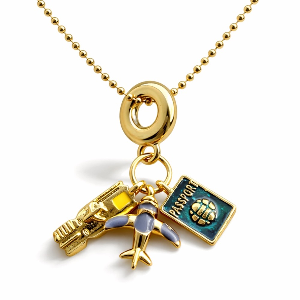 Wanderlust Necklace – For Dreamers & Travelers ✈️🌍  Airplane Pendant Necklace
